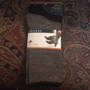 George set of 2 pair dress crew socks Shoe size 10-12